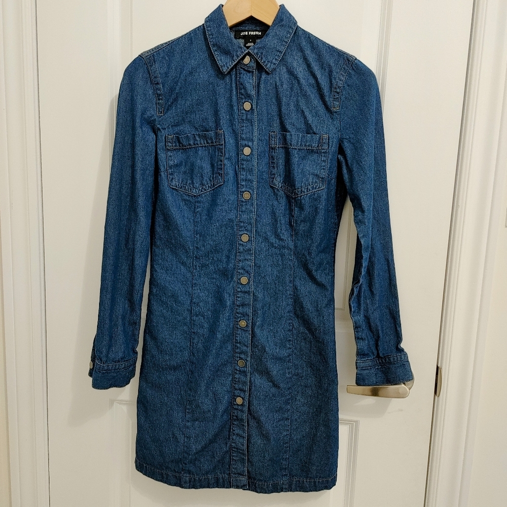 Joe Fresh Chambray Demim Shirt Dress